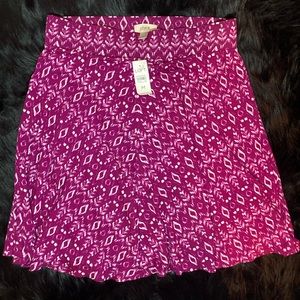 Cute LOFT Pattern White and Pink Skirt